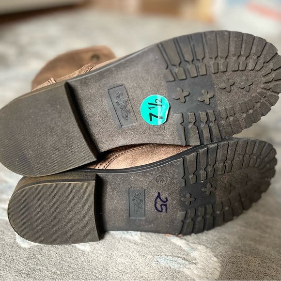 Self Esteem Combat Boots Shoes Waterfall Fold Over Faux Fur Brown Size 7.5 - Picture 8 of 9